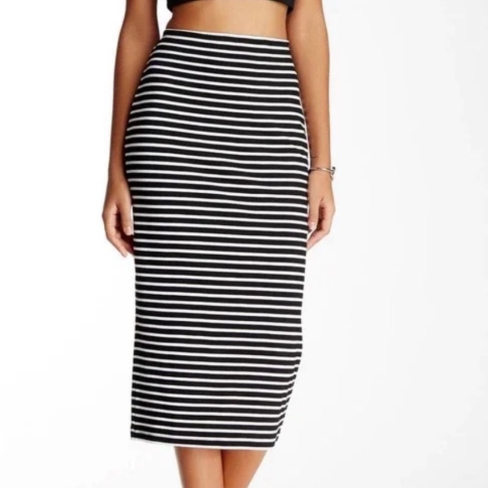 Sanctuary Striped Knit Pencil Skirt